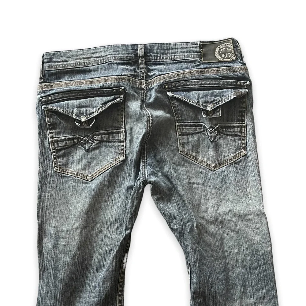 Buffalo David Bitton Men’s Denim Distressed 5 Pocket Bootcut Relaxed Fit Jeans
